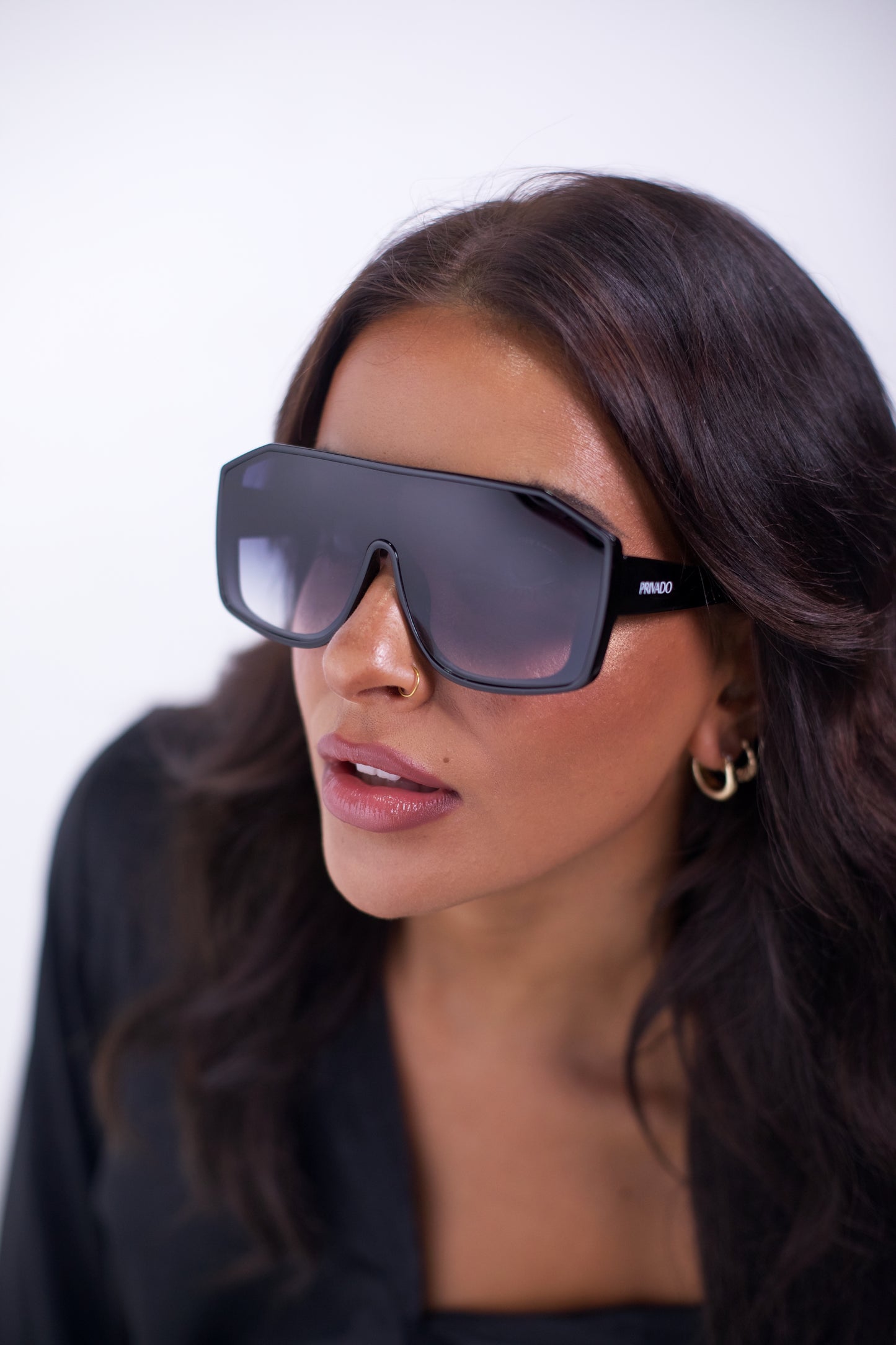 Pygmy - Square Statement Sunglasses - Black & Beige