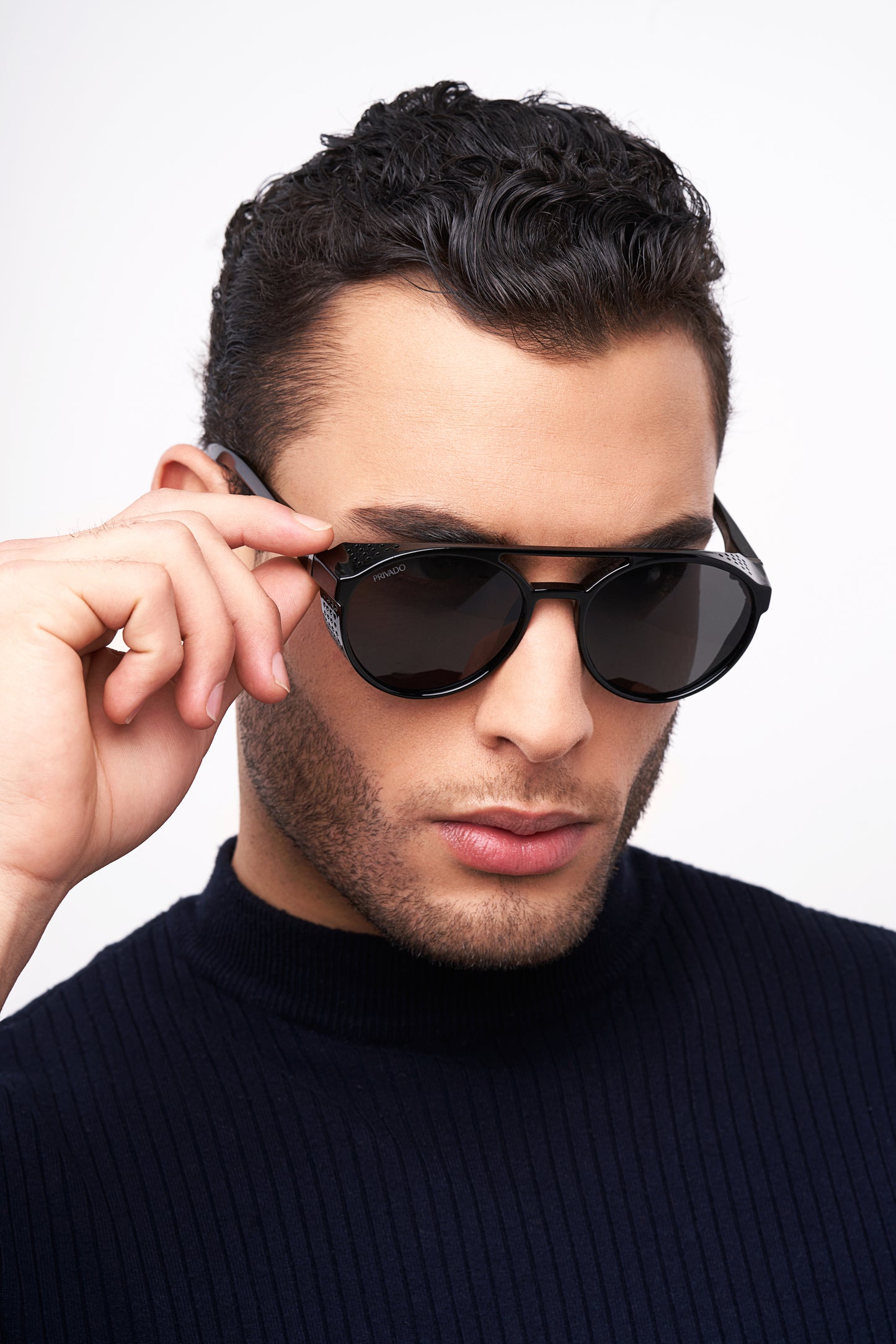 Noctua - Round Polarized Sunglasses - Matte Brown & Black