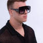 Otus - Standout Oversized Square Sunglasses - Black & Brown