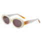 Asio - Designer Oval Sunglasses - Black & Snowy White