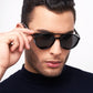 Noctua - Round Polarized Sunglasses - Matte Brown & Black