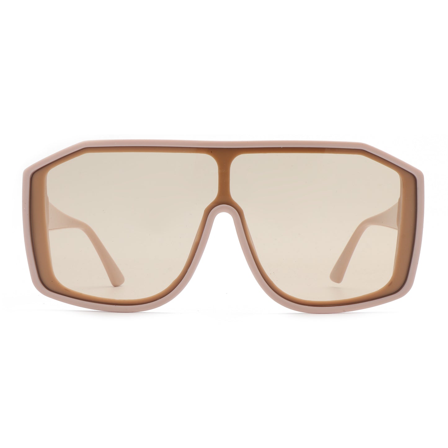 Pygmy -  Square Statement Sunglasses - Black & Beige