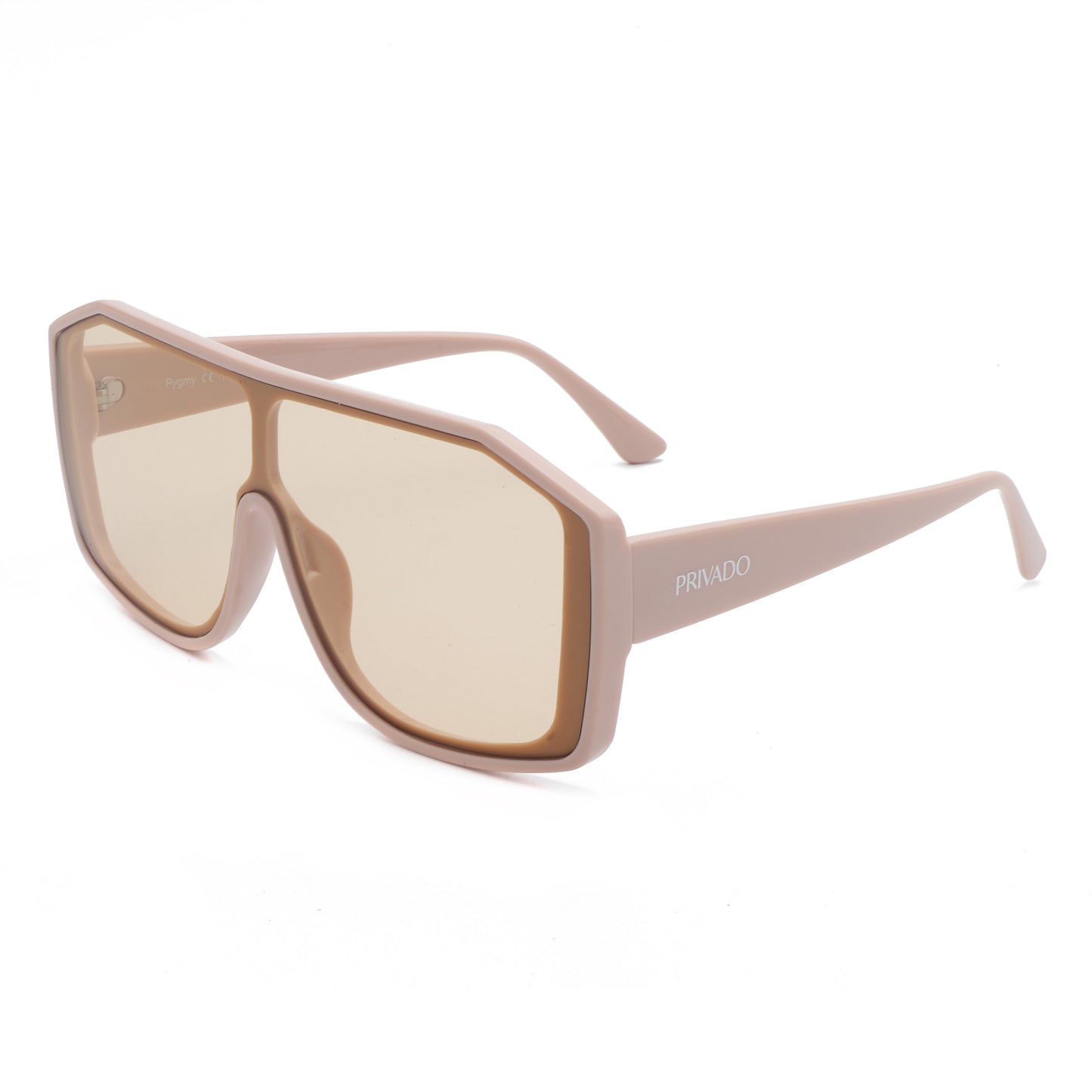 Pygmy -  Square Statement Sunglasses - Black & Beige