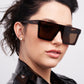 Seductus - Dark Lense Square Sunglasses - Black & Tortoise