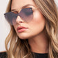 Strix - Rimless Gradient Aviator Sunglasses - Gold & Gunmetal
